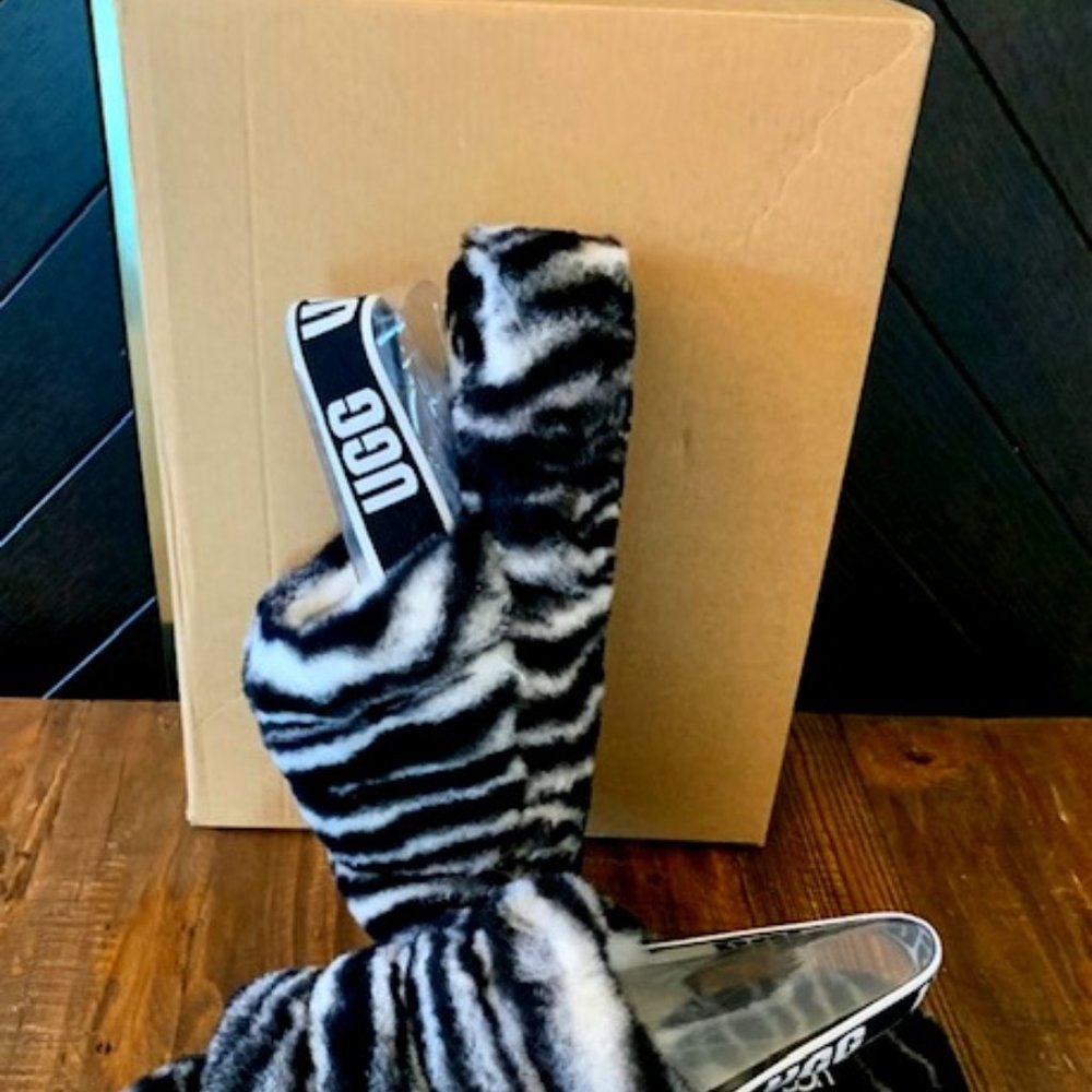 UGG Fluff Yeah Genuine Shearling Slingback Slipper Sandal